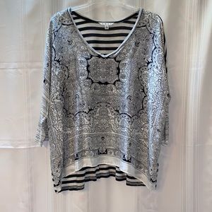 CAbi silk half sleeve blouse